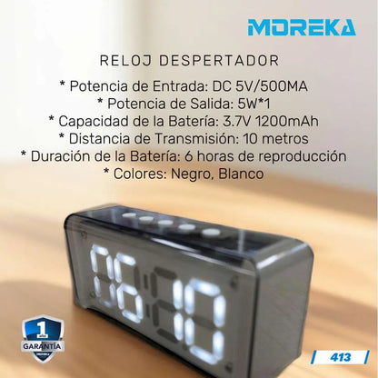 Bocina bluetooth con despertador
