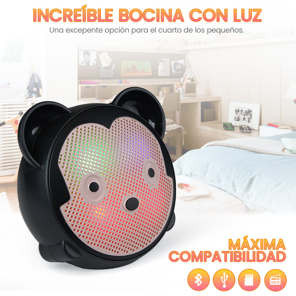 FS-S119 BOCINA TWS TIPO MICKEY, RECARGABLE CON LUZ RGB