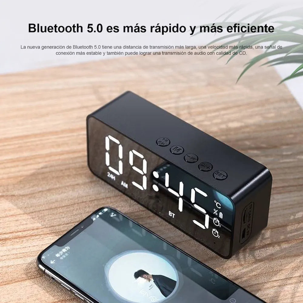 Bocina bluetooth con despertador