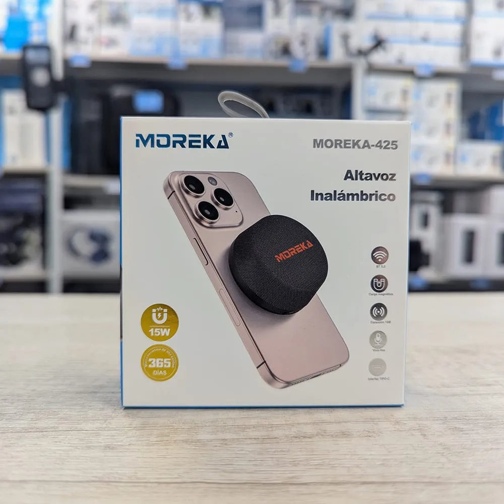 Bocina magnetica magsafe Marca Moreka 15w potencia incluye iman