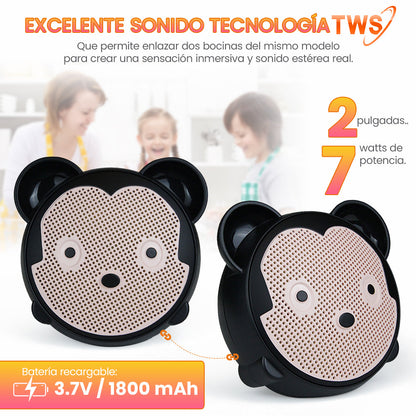 FS-S119 BOCINA TWS TIPO MICKEY, RECARGABLE CON LUZ RGB
